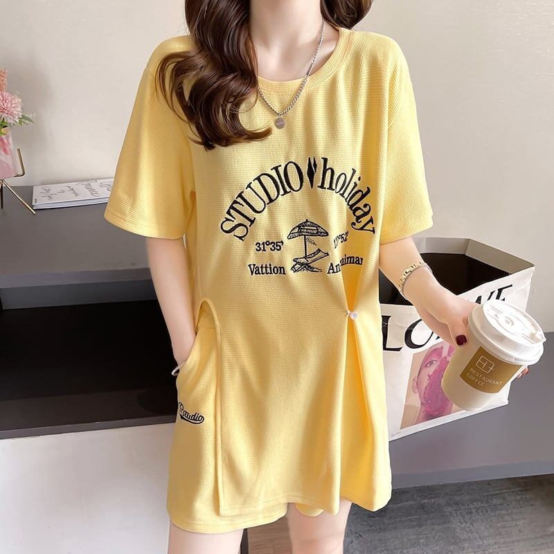 着心地抜群 切り替え 女性力を高める Tシャツ＋ショートパンツ セットアップ＜U-3612＞