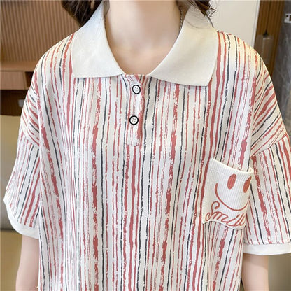 絶対流行 プリント カジュアル ゆったりトップス 半袖Tシャツ 全2色＜U-8314＞