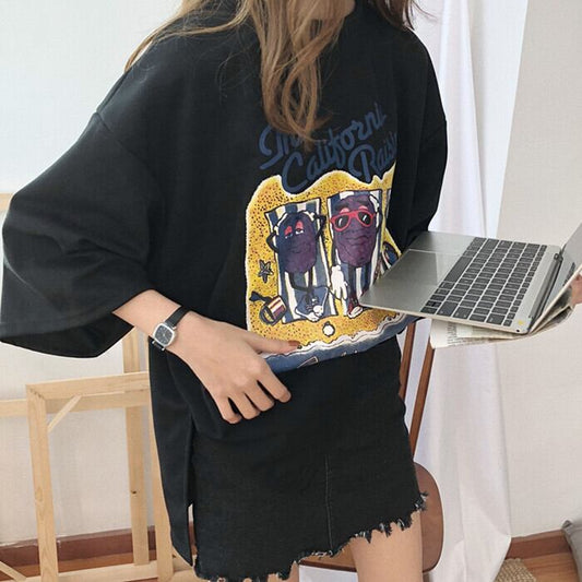 話題沸騰中 ゆったり カジュアル プリント 2色半袖Tシャツ＜U-8161＞