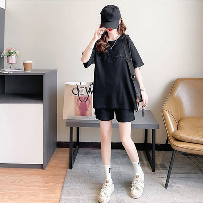 着心地抜群 切り替え 女性力を高める Tシャツ＋ショートパンツ セットアップ＜U-3553＞