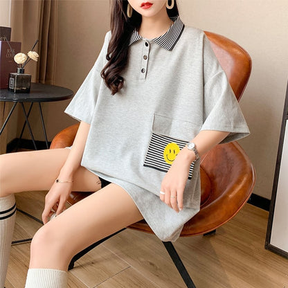 カジュアル 3色選択可 お洒落 ストライプ Tシャツ カットソー＜U-3068＞