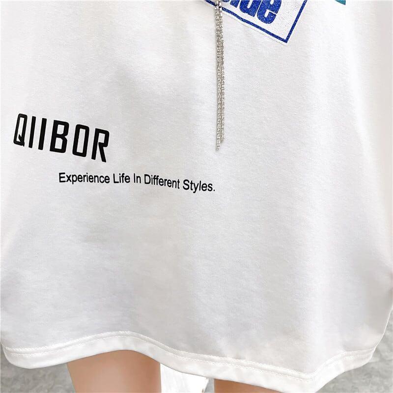 カジュアル プリント 好感度満載 ラウンドネック Tシャツ カットソー＜U-3118＞