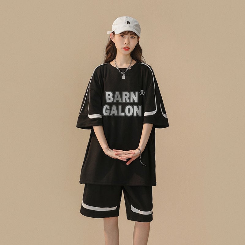 大好評 ファッション カジュアル ルーズ半袖Ｔシャツⅹパンツセット<U-6539>