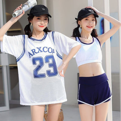 ファッション シャツ＋ジャケット＋ショートパンツ 美人度アップ 3点セット 水着＜U-3433＞