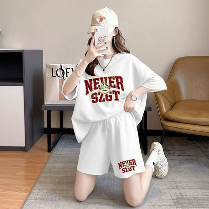 売り切れ必至 プリント カジュアル 半袖Ｔシャツⅹパンツセット全2色 <U-8549>