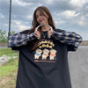 オシャレ度満点 ラウンドネック 個性的なデザイン カートゥーンプリント Tシャツ＜U-2257＞