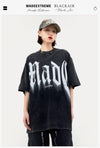 トレンドのアメリカンストリートビッグレタープリント半袖Tシャツ<U-2904>