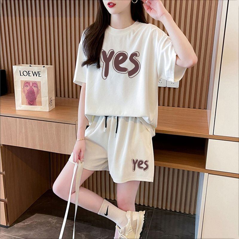 主役級 カジュアル シンプル 半袖Ｔシャツⅹパンツセット全2色<U-11662>