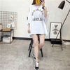絶対欲しい ゆったり デザイン性抜群 ダブルプリント 2色半袖Tシャツ＜U-9087＞