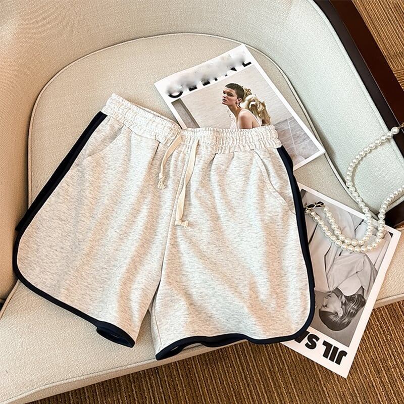 ファッション 切り替え 美人度アップ Tシャツ＋ショートパンツ セットアップ＜U-3527＞