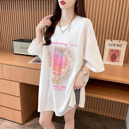 絶対欲しい プリント ロゴ ゆったり 3色半袖Tシャツ＜U-8315＞