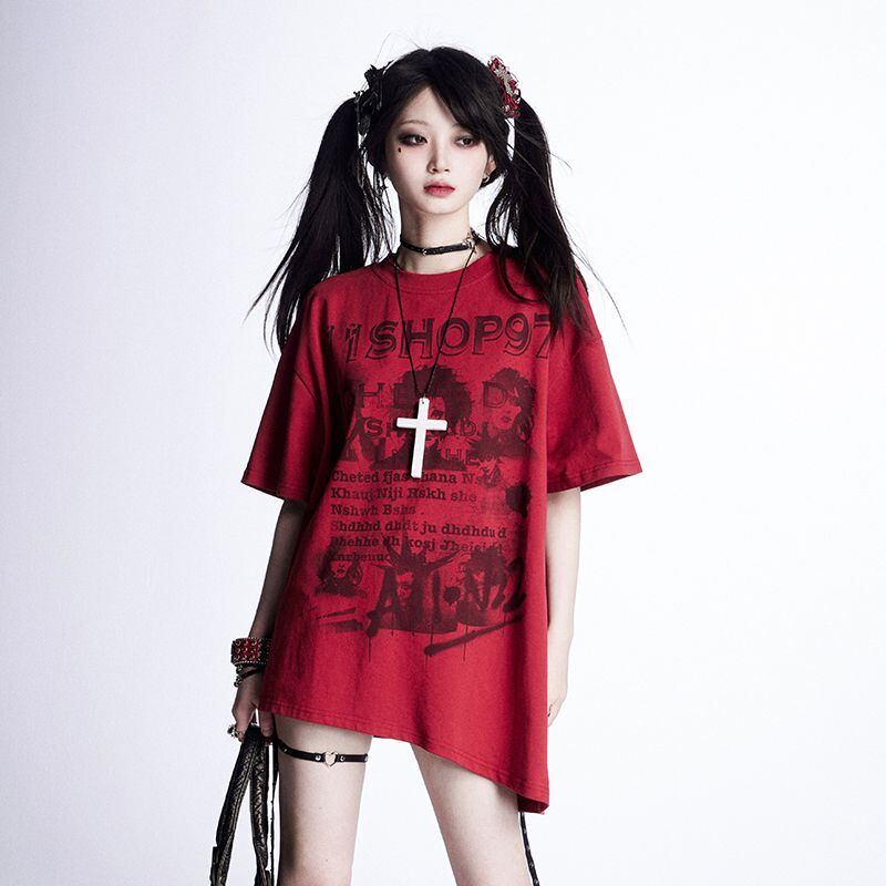 美人度アップ 絶対流行 売れ筋 早い者勝ち カジュアル 2色選択 Tシャツ<U-11522>