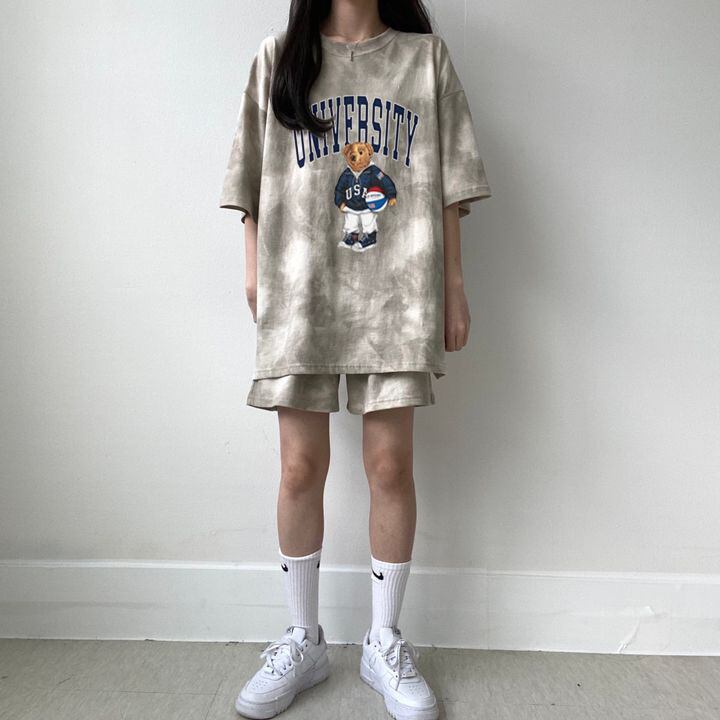 夏に嬉しい機能付き 全5色 軽くて涼しくて可愛い！ 半袖 Tシャツ ショートパンツ セットアップ ＜U-9269＞