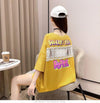 【半額！期間限定！！】グラフィック レース 透かし彫り ロング Tシャツ ゆったりワンピース ＜U-4021＞