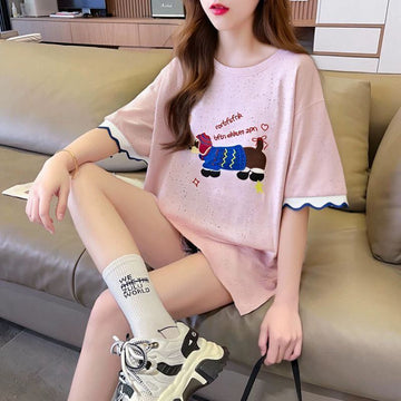 おすすめ 好感度UP 美人度アップ カジュアル 全4色 半袖 Tシャツ ＜U-11147＞