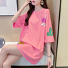新商品 プリント ファッション ゆったり 全4色 半袖 Tシャツ＜U-11443＞
