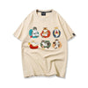 大好評 着心地良い 定番シンプル カジュアル プリント 全8色 半袖Tシャツ<U-9314>