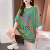 カジュアル 切り替え オシャレ度満点 プリント Tシャツ カットソー＜U-3411＞