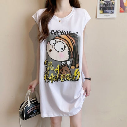 真夏も快適 着心地良い ファッション感満々 プリント全4色 ノースリーブ Tシャツ カットソー＜U-9161＞