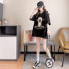 高級立体ハンドビーズコットン半袖Tシャツ<U-2998>