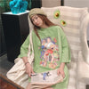 ルーズ 切り替え オシャレ度満点 プリント Tシャツ カットソー＜U-3459＞