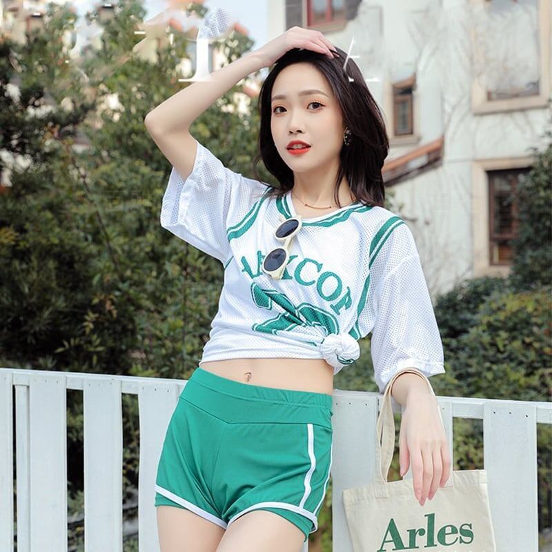 ファッション シャツ＋ジャケット＋ショートパンツ 美人度アップ 3点セット 水着＜U-3433＞