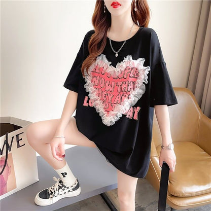 個性的なデザイン 切り替え 今季大好評 プリント Tシャツ カットソー＜U-3410＞