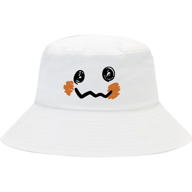 可愛い 顔プリント バケットハット U-13140
