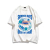 柔らかな肌触りで着心地も楽ちん アバンギャルド カジュアル プリント 全7色 半袖 Tシャツ <U-9263>