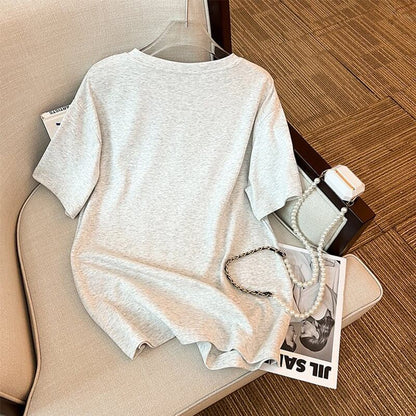 ファッション 切り替え 美人度アップ Tシャツ＋ショートパンツ セットアップ＜U-3527＞