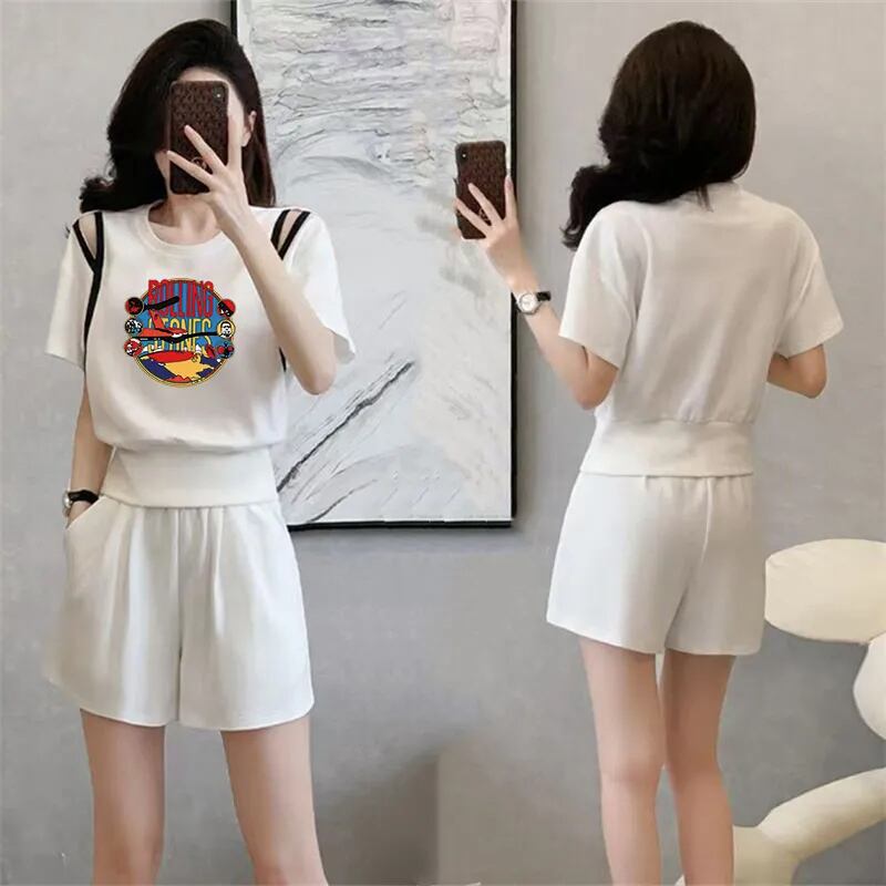 大人可愛い カジュアル 夏に嬉しい機能付き 半袖Ｔシャツⅹパンツセット全4色<U-11194>