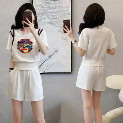 大人可愛い カジュアル 夏に嬉しい機能付き 半袖Ｔシャツⅹパンツセット全4色<U-11194>