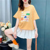 個性的なデザイン 切り替え 一目惚れ プリント Tシャツ カットソー＜U-3671＞