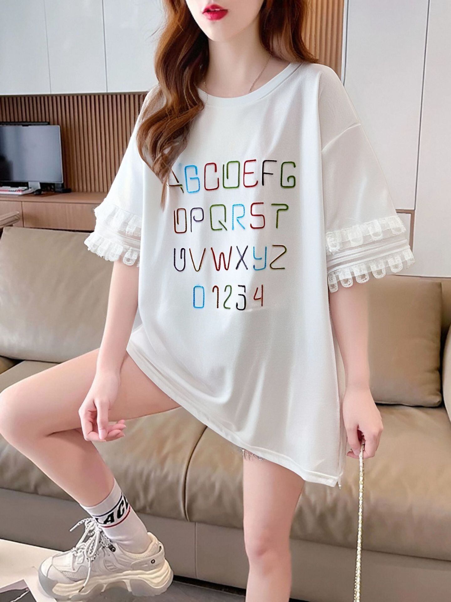 美人度アップ カジュアル 好感度UP 全4色 半袖 Tシャツ ＜U-11048＞