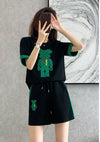 大好評 カジュアル 話題沸騰中 切り替え 全3色 半袖 Tシャツ ショートパンツ セットアップ ＜U-9007＞