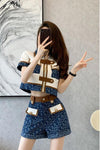 おすすめ おすすめ 話題沸騰中 上質 カジュアル 切り替え 半袖Ｔシャツ ショートパンツ セットアップ <U-11169>