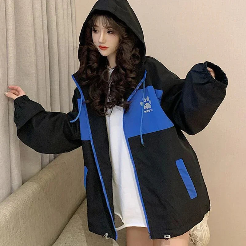 個性的なデザイン プリント 美感いっぱい 長袖 ジャケット ブルゾン＜U-2894＞