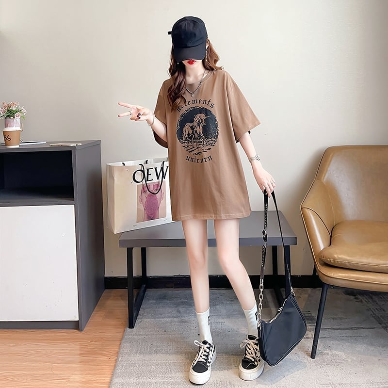 カジュアル 切り替え ファッション プリント Tシャツ カットソー＜U-3581＞