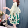 ファッション 切り替え 美人度アップ プリント Tシャツ カットソー＜U-3636＞