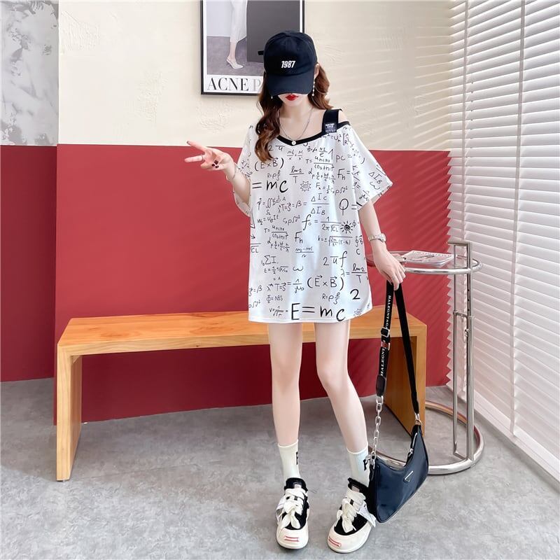 着心地抜群 切り替え 女性力を高める プリント Tシャツ カットソー＜U-3572＞
