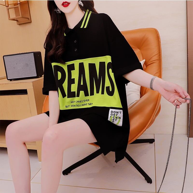 ゆったり感アップ 切り替え カジュアル プリント Tシャツ カットソー＜U-3506＞