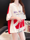 好感度UP 早い者勝ち 絶対流行 カジュアル 2色選択 Tシャツ<U-11678>