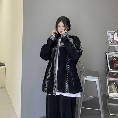 カジュアル 切り替え オシャレ度満点 長袖 ジャケット ブルゾン アウター＜U-2808＞
