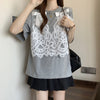 ファッション感満々 ロング丈 ゆったり 2色半袖Tシャツ＜U-10995＞