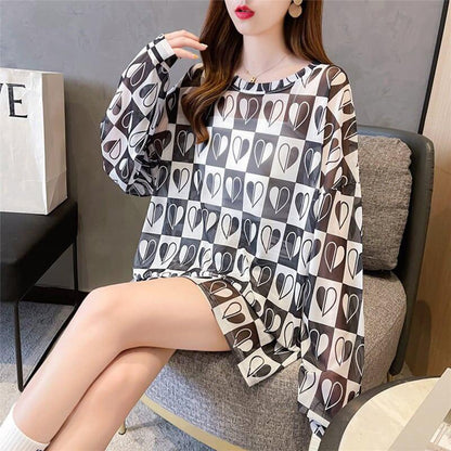 好感度満載 ラウンドネック 美感いっぱい プリント Tシャツ カットソー＜U-2869＞