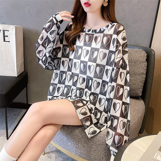 好感度満載 ラウンドネック 美感いっぱい プリント Tシャツ カットソー＜U-2869＞