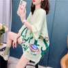 ファッション 切り替え 美人度アップ プリント Tシャツ カットソー＜U-3636＞