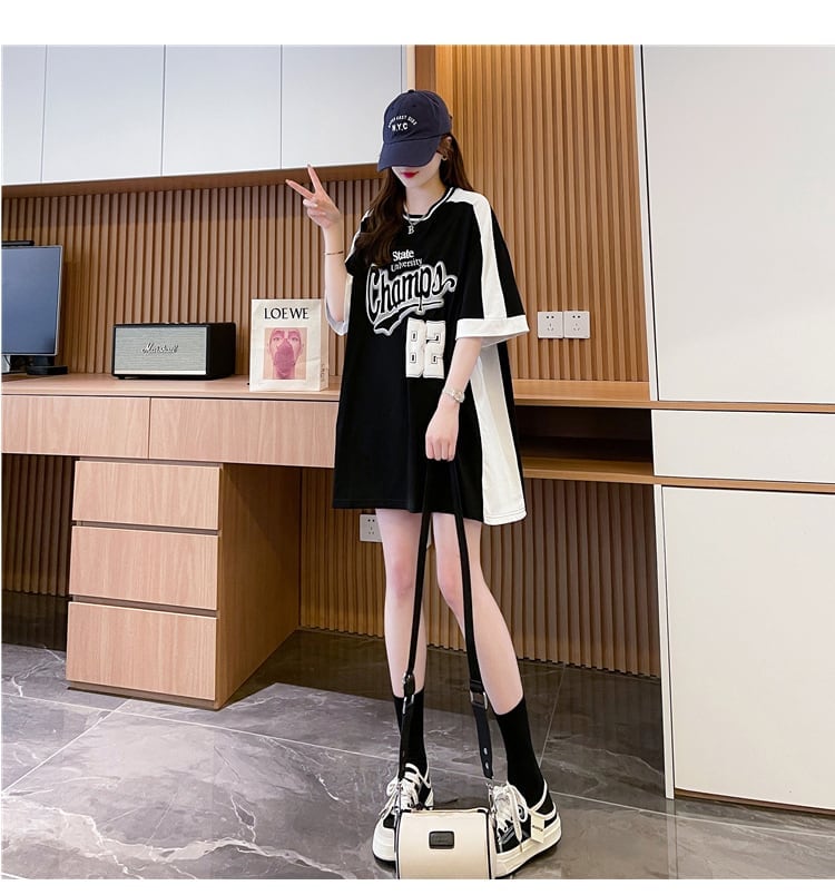 絶対流行 一目惚れ 個性的なデザイン 2色選択可 プリント Tシャツ カットソー＜U-8279＞