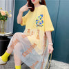個性的なデザイン プリント 着心地抜群 Tシャツ カットソー ワンピース＜U-3607＞