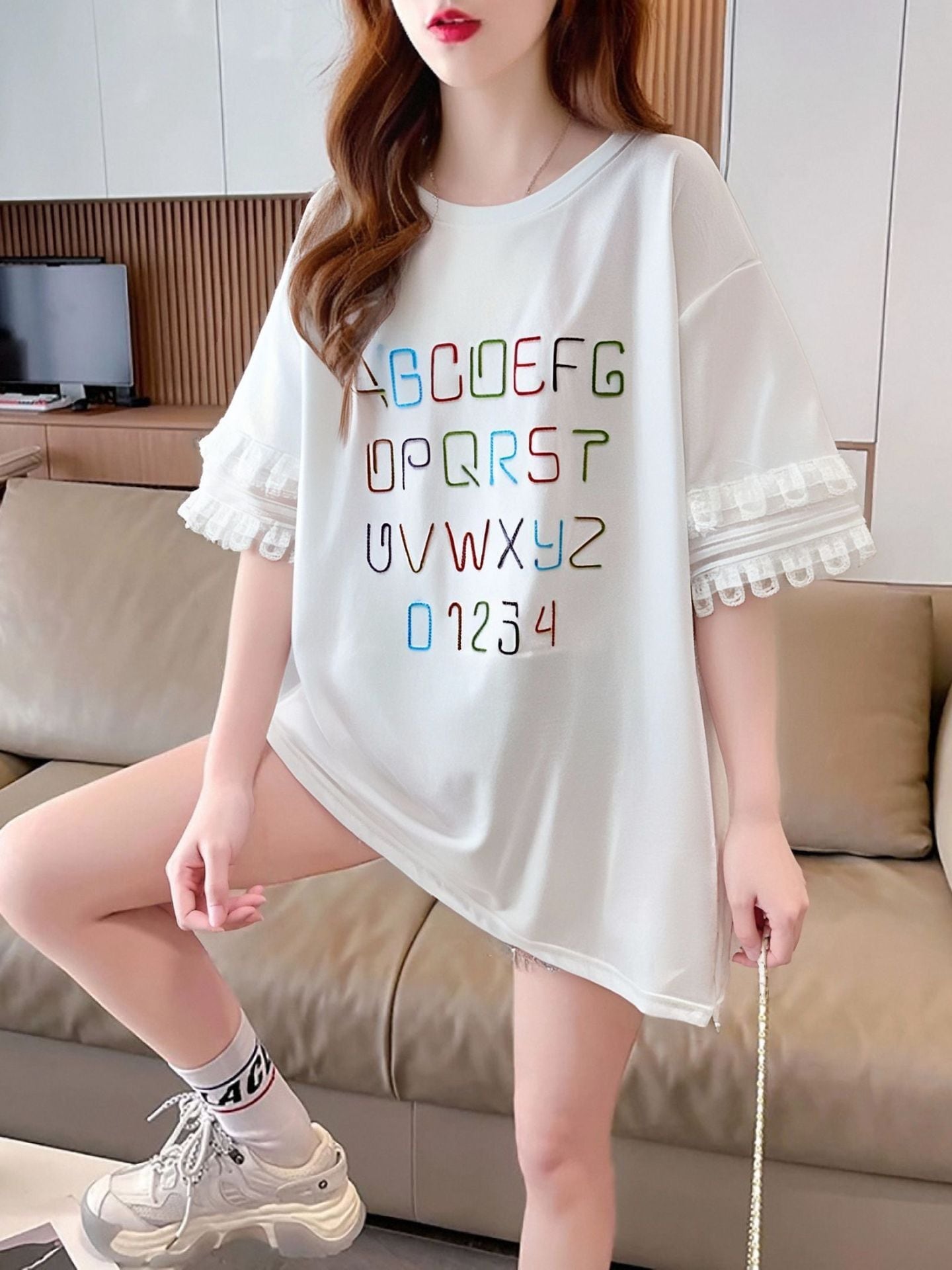 美人度アップ カジュアル 好感度UP 全4色 半袖 Tシャツ ＜U-11048＞